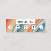 暖かいレインボー自然ミニマリスト手作りストライプ ロイヤリティカード (正面)