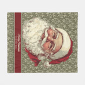 暖かいレトロサンタフリースブランケットforクリスマスおもしろい フリースブランケット (正面(横))