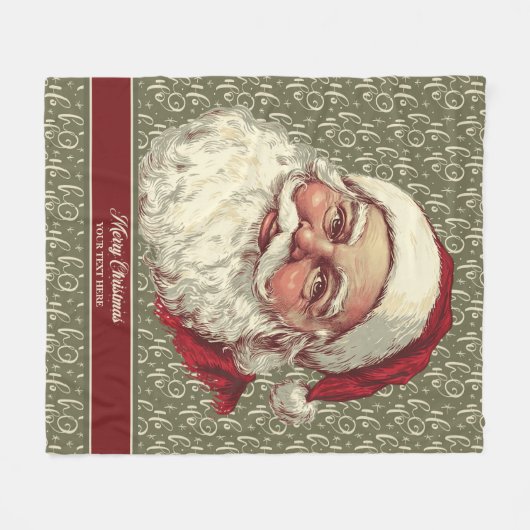暖かいレトロサンタフリースブランケットforクリスマスおもしろい フリースブランケット (正面(横))