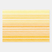 暖かいレトロ水の色のストライプでマスタードイエロー ラッピングペーパーシート (正面)