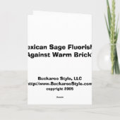 暖かいレンガに対するメキシコのセージのフッ化物 カード (裏面)