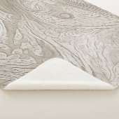 暖かいヴィンテージ古いウッドブランケインスパイアット シェルパブランケット (3/4)