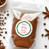 暖かい休日の希望のラベル、ギフトラベル、クリスマス ラウンドシール