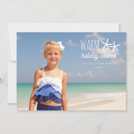 暖かい休日の希望クリスマスフォトグリーティング シーズンカード (正面)