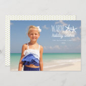 暖かい休日の希望クリスマスフォトグリーティング シーズンカード (正面/裏面)