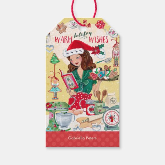 暖かい休日の願い |ベーキングクッキー |ギフトラベル ギフトタグ (正面)