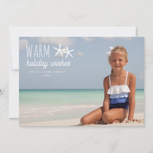 暖かい休日の願い |休日のフォトグリーティング シーズンカード (正面)