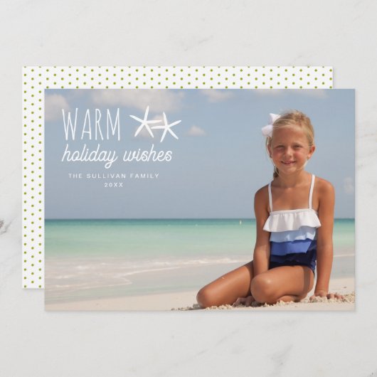 暖かい休日の願い |休日のフォトグリーティング シーズンカード (正面/裏面)