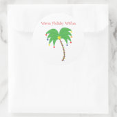 "暖かい休日の願い" Palm Treeスタンプ ラウンドシール (バッグ)