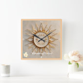 「暖かい光」 スクエア壁時計 (ホーム)