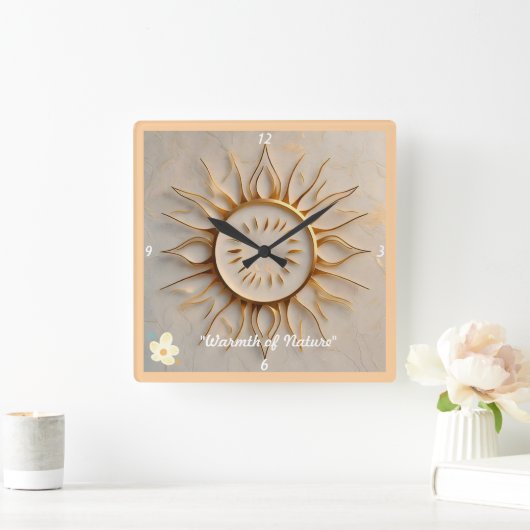 「暖かい光」 スクエア壁時計 (ホーム)