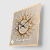 「暖かい光」 スクエア壁時計 (傾斜)