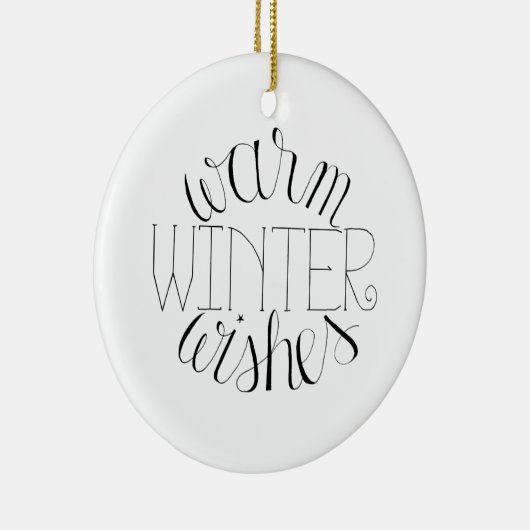 暖かい冬がクリスマスの飾りを願う セラミックオーナメント (右)