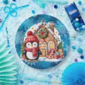 暖かい冬のウィズペンギン ペーパープレート (パーティー)