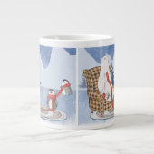 暖かい冬のウィズポーラベア編み物スカーフ ジャンボコーヒーマグカップ (正面)