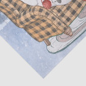 暖かい冬のウィズポーラベア編み物レッドスカーフ 薄葉紙 (詳細)