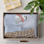 暖かい冬のウィズポーラベア編み物レッドスカーフ 薄葉紙 (ギフト)