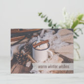 暖かい冬のウィッシュズビジネスハッピーホリデーズカード カード (スタンド正面)