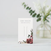 暖かい冬のフェスティバルの葉の弓ヘアクリップディスプレイ 名刺 (スタンド正面)