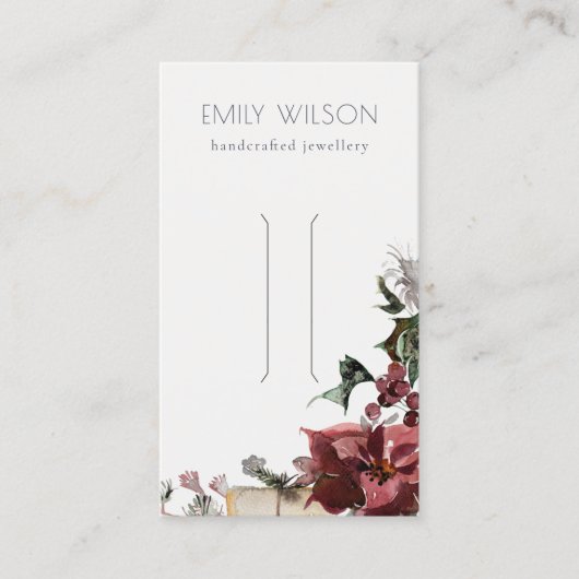 暖かい冬のフェスティバルの葉の弓ヘアクリップディスプレイ 名刺 (正面)