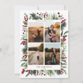 暖かい冬の松のベリー天然植物学4写真 シーズンカード (正面)