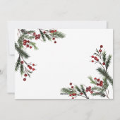 暖かい冬の松のベリー天然植物学4写真 シーズンカード (裏面)