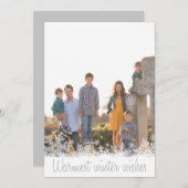 暖かい冬の願い家族の写真クリスマス シーズンカード (正面/裏面)