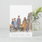 暖かい冬の願い家族の写真クリスマス シーズンカード (スタンド正面)