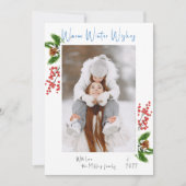 暖かい冬の願い独身の写真ホリデーカード シーズンカード (正面)