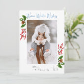 暖かい冬の願い独身の写真ホリデーカード シーズンカード (スタンド正面)