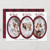 暖かい冬の願い3フォトコラージュ シーズンカード (正面/裏面)