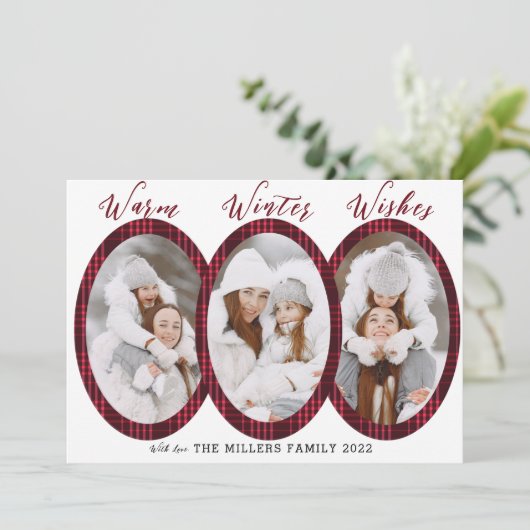 暖かい冬の願い3フォトコラージュ シーズンカード (スタンド正面)
