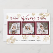 暖かい冬の願い3フォトコラージュ シーズンカード (正面)