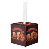 暖かい冬の願い キューブオーナメント (正面アングル)