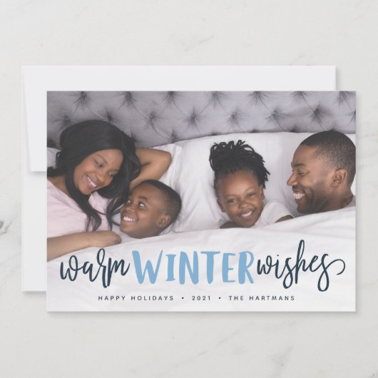 暖かい冬の願い |ホリデーフォトカード シーズンカード (正面)