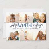 暖かい冬の願い |写真のコラージュ シーズンカード (正面)