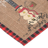 暖かい冬の願い – 雪だるま ショートテーブルランナー (コーナー)