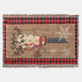 暖かい冬の願い-雪だるま スローブランケット (正面)