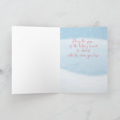 暖かい冬はクリスマス雪だるまおよび車を望みます シーズンカード (内部)