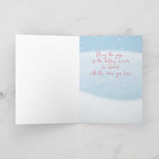 暖かい冬はクリスマス雪だるまおよび車を望みます シーズンカード (内部)