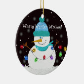 "暖かい冬"は雪だるまのオーナメントを望みます セラミックオーナメント (右)