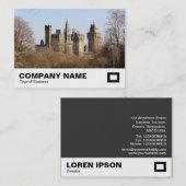 暖かい初期の日光の中にカーディフ城春 名刺 (正面/裏面)