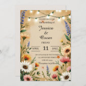 暖かい国スタイルの野結婚花 招待状 (正面/裏面)