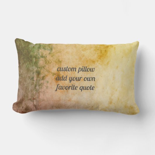 暖かい地球のトーンはカスタム引用文を追加する ランバークッション (正面)