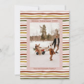 暖かい地球トーン手描きボホフォトクリスマス シーズンカード (正面)