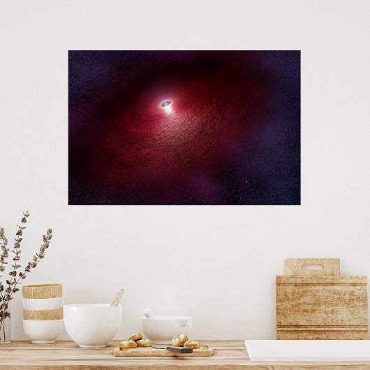 暖かい塵の円盤を持つ中性子星。 ポスター (キッチン)