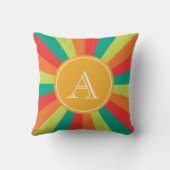 暖かい夏のパーソナライズされたモノグラム名カラーホイール クッション (裏面)