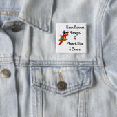 暖かい夏はボタンオウムそよ吹きます 缶バッジ (インサイチュ)