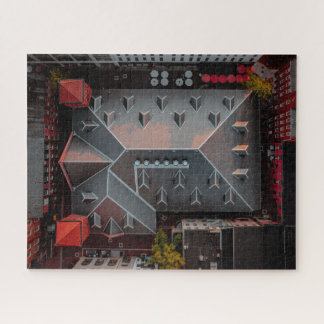 暖かい夕日オンマーケットルーフトップイン威厳がある ジグソーパズル