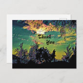 暖かい夜明け日の出の風景の木々ありがとう ポストカード (正面/裏面)